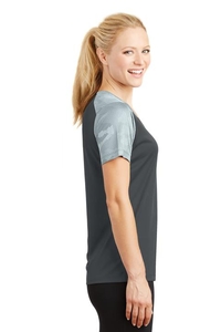 LST371 - Sport-Tek Ladies CamoHex Colorblock V-Neck Tee