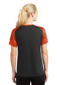 LST371 - Sport-Tek Ladies CamoHex Colorblock V-Neck Tee