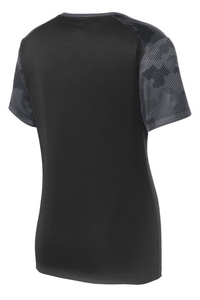 LST371 - Sport-Tek Ladies CamoHex Colorblock V-Neck Tee