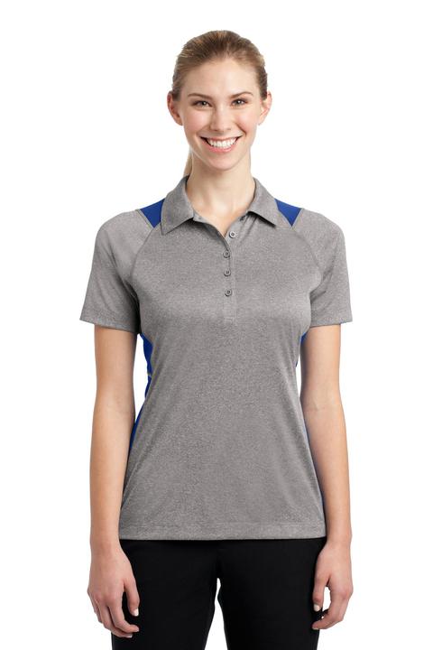 LST665 - Sport-Tek Ladies Heather Colorblock Contender Polo