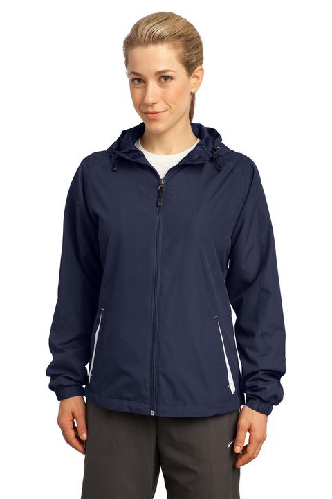 LST76 - Sport-Tek Ladies Colorblock Hooded Raglan Jacket