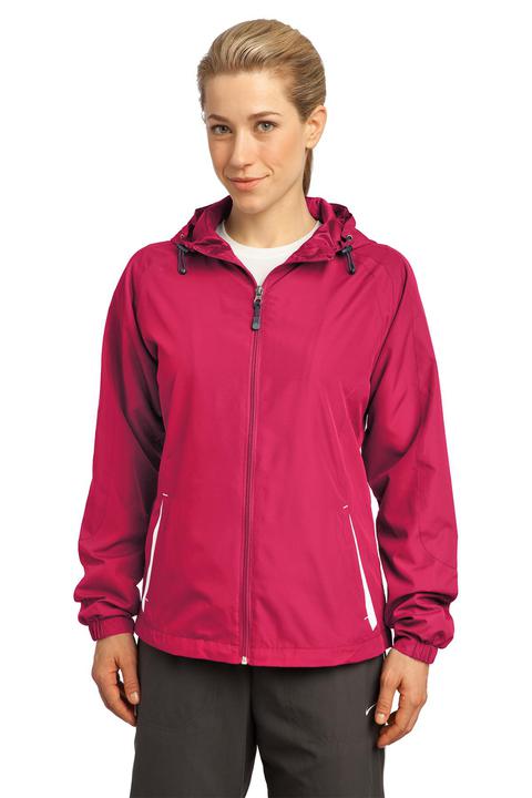 LST76 - Sport-Tek Ladies Colorblock Hooded Raglan Jacket