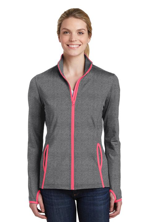 LST853 - Sport-Tek Ladies Sport-Wick Stretch Contrast Full-Zip Jacket. LST853