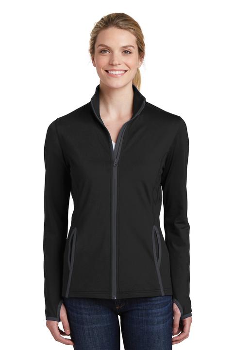 LST853 - Sport-Tek Ladies Sport-Wick Stretch Contrast Full-Zip Jacket.  LST853