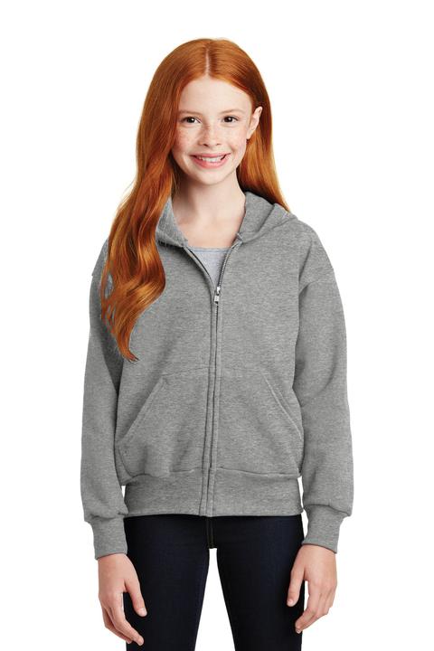 P480 - Hanes - Youth EcoSmart Full-Zip Hooded Sweatshirt