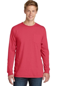 PC099LSP - Port & Company Pigment Dyed Long Sleeve Pocket Tee