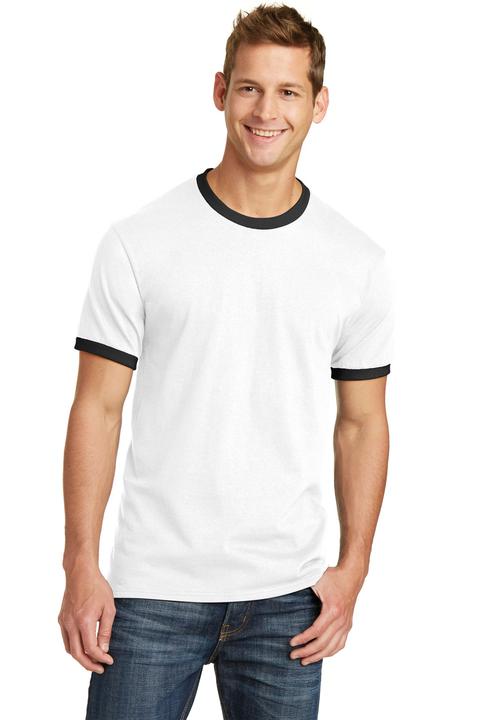 PC54R - Port & Company Core Cotton Ringer Tee.  PC54R