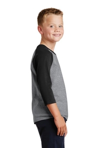 PC55YRS - Port & Company Youth Core Blend 3/4-Sleeve Raglan Tee