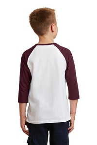 PC55YRS - Port & Company Youth Core Blend 3/4-Sleeve Raglan Tee