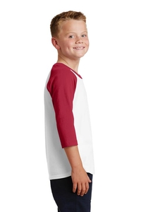 PC55YRS - Port & Company Youth Core Blend 3/4-Sleeve Raglan Tee