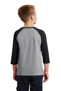 PC55YRS - Port & Company Youth Core Blend 3/4-Sleeve Raglan Tee