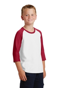 PC55YRS - Port & Company Youth Core Blend 3/4-Sleeve Raglan Tee