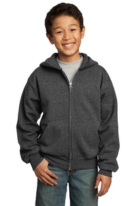 PC90YZH - Port & Company - Youth Core Fleece Full-Zip Hooded Sweatshirt.  PC90YZH