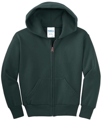 PC90YZH - Port & Company - Youth Core Fleece Full-Zip Hooded Sweatshirt.  PC90YZH