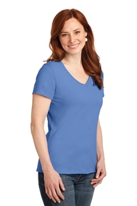 S04V - Hanes Ladies Nano-T Cotton V-Neck T-Shirt