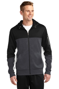 ST245 - Sport-Tek Tech Fleece Colorblock Full-Zip Hooded Jacket