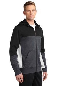 ST245 - Sport-Tek Tech Fleece Colorblock Full-Zip Hooded Jacket