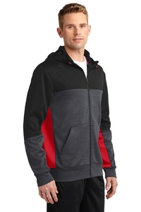 ST245 - Sport-Tek Tech Fleece Colorblock Full-Zip Hooded Jacket