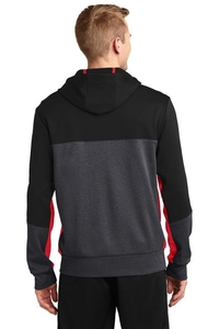 ST245 - Sport-Tek Tech Fleece Colorblock Full-Zip Hooded Jacket