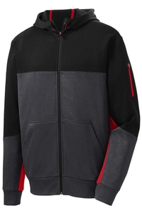 ST245 - Sport-Tek Tech Fleece Colorblock Full-Zip Hooded Jacket