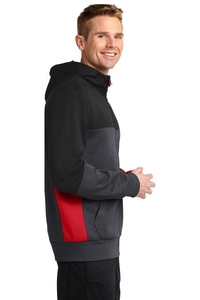 ST245 - Sport-Tek Tech Fleece Colorblock Full-Zip Hooded Jacket