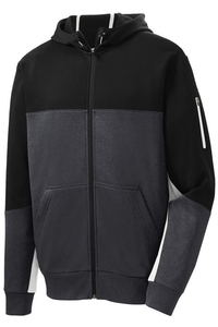 ST245 - Sport-Tek Tech Fleece Colorblock Full-Zip Hooded Jacket