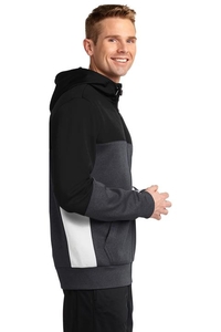 ST245 - Sport-Tek Tech Fleece Colorblock Full-Zip Hooded Jacket