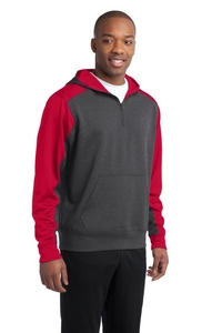 ST249 - Sport-Tek  Tech Fleece Colorblock 1/4-Zip Hooded Sweatshirt