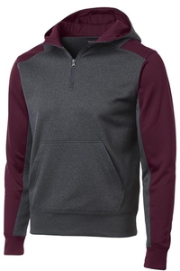 ST249 - Sport-Tek  Tech Fleece Colorblock 1/4-Zip Hooded Sweatshirt