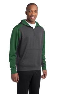 ST249 - Sport-Tek  Tech Fleece Colorblock 1/4-Zip Hooded Sweatshirt