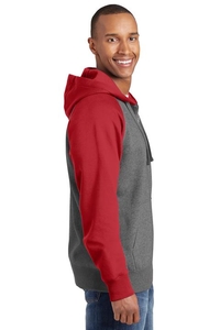 ST269 - Sport-Tek Raglan Colorblock Full-Zip Hooded Fleece Jacket.  ST269