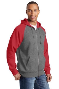 ST269 - Sport-Tek Raglan Colorblock Full-Zip Hooded Fleece Jacket.  ST269