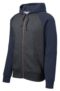 ST269 - Sport-Tek Raglan Colorblock Full-Zip Hooded Fleece Jacket.  ST269