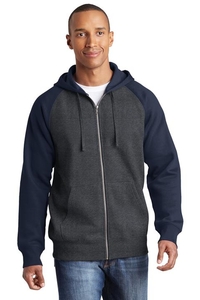 ST269 - Sport-Tek Raglan Colorblock Full-Zip Hooded Fleece Jacket.  ST269