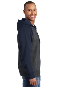 ST269 - Sport-Tek Raglan Colorblock Full-Zip Hooded Fleece Jacket.  ST269