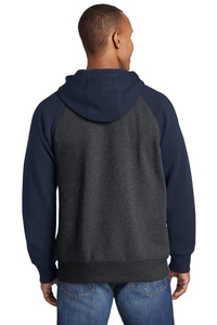 ST269 - Sport-Tek Raglan Colorblock Full-Zip Hooded Fleece Jacket.  ST269