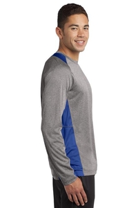 ST361LS - Sport-Tek Long Sleeve Heather Colorblock Contender Tee