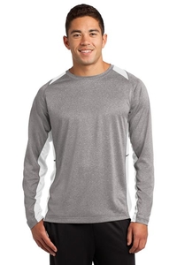 ST361LS - Sport-Tek Long Sleeve Heather Colorblock Contender Tee