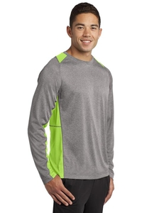 ST361LS - Sport-Tek Long Sleeve Heather Colorblock Contender Tee