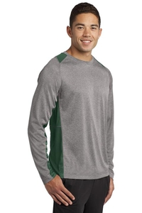 ST361LS - Sport-Tek Long Sleeve Heather Colorblock Contender Tee