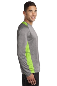 ST361LS - Sport-Tek Long Sleeve Heather Colorblock Contender Tee