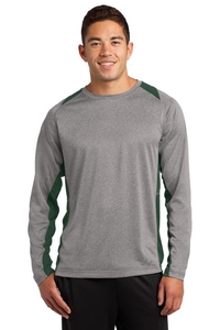 ST361LS - Sport-Tek Long Sleeve Heather Colorblock Contender Tee