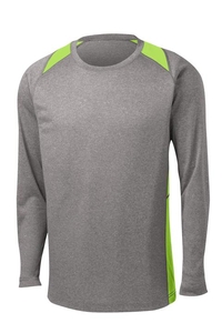 ST361LS - Sport-Tek Long Sleeve Heather Colorblock Contender Tee