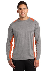 ST361LS - Sport-Tek Long Sleeve Heather Colorblock Contender Tee