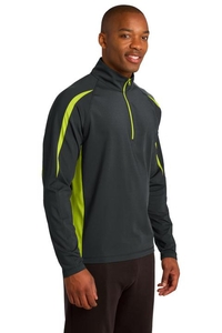 ST851 - Sport-Tek Sport-Wick Stretch 1/2-Zip Colorblock Pullover