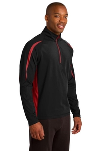 ST851 - Sport-Tek Sport-Wick Stretch 1/2-Zip Colorblock Pullover