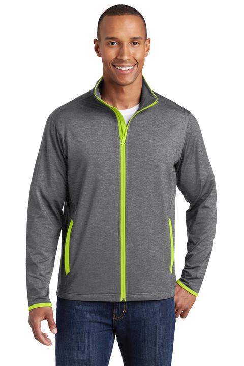 ST853 - Sport-Tek Sport-Wick Stretch Contrast Full-Zip Jacket.  ST853