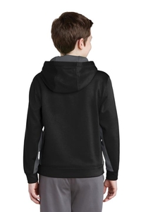 YST235 - Sport-Tek Youth Sport-Wick Fleece Colorblock Hooded Pullover.  YST235