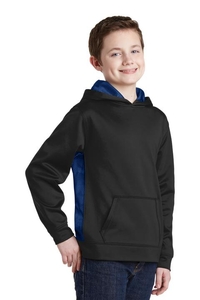 YST239 - Sport-Tek Youth Sport-Wick CamoHex Fleece Colorblock Hooded Pullover.  YST239