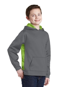 YST239 - Sport-Tek Youth Sport-Wick CamoHex Fleece Colorblock Hooded Pullover.  YST239